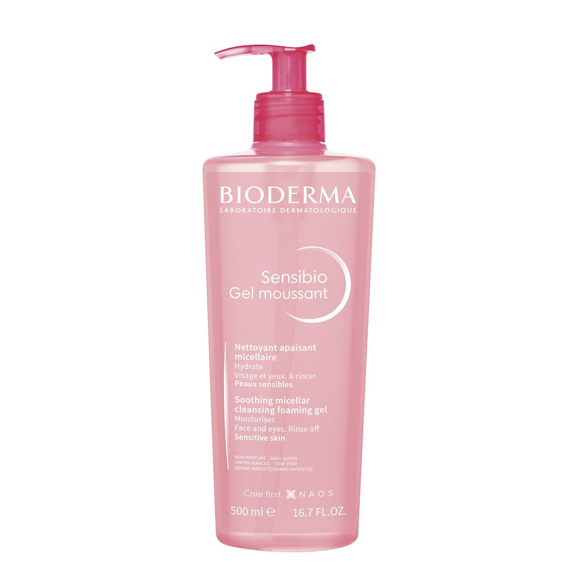 BIODERMA SENSIBIO GEL MOUSSANT, švelnus micelinis gelinis prausiklis jautriai odai , 500 ml