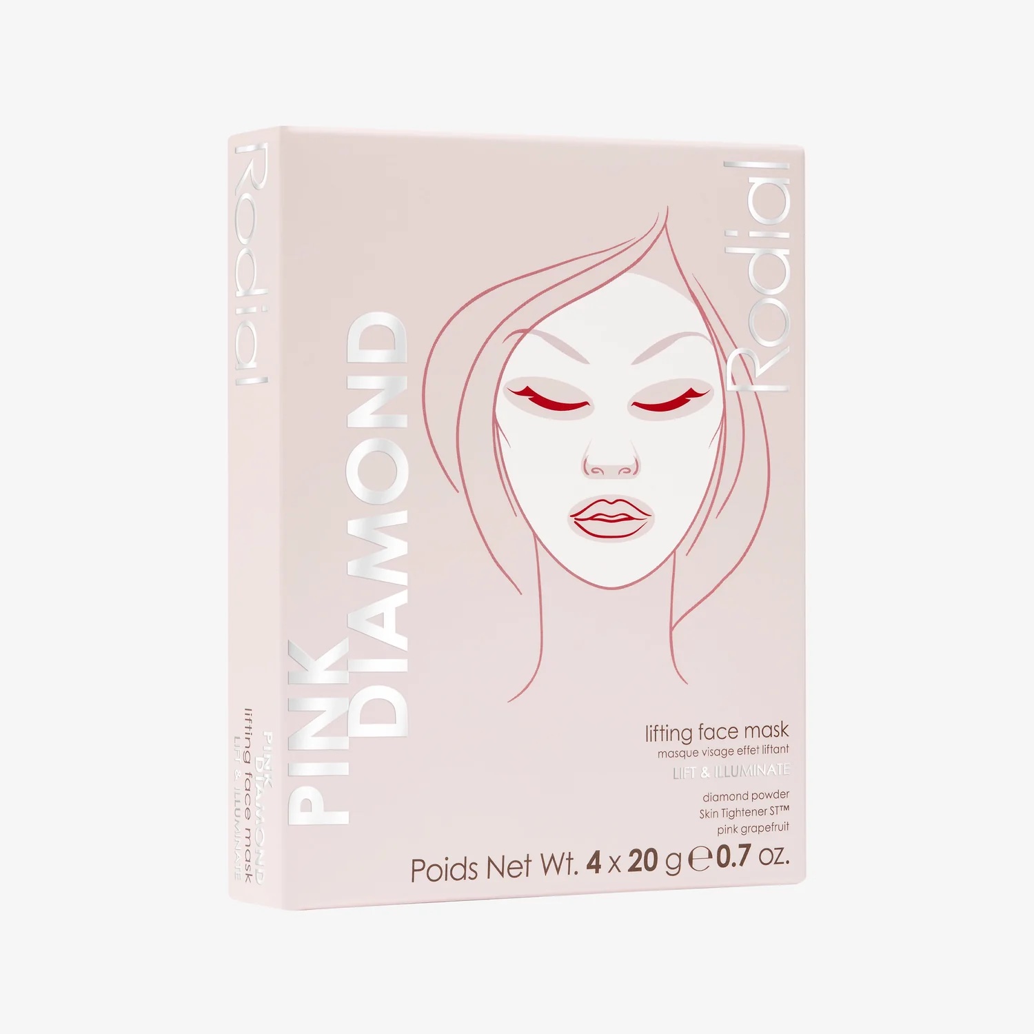 Rodial Pink Diamond Lifting Face Mask stagrinamoji lakštinė veido kaukė 20g/ 80g - 80g