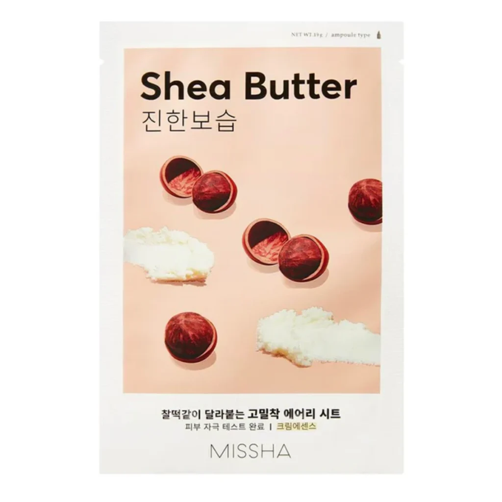 MISSHA Airy Fit Sheet Mask (Shea Butter) – drėkinanti taukmedžio lakštinė kaukė