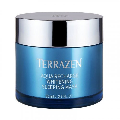 Terrazen Aqua Recharge Whitening Sleeping Mask Skaistinanti, naktinė veido kaukė, 80ml