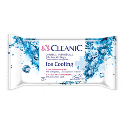 Cleanic Ice Cooling Wet Wipes Drėgnos servetėlės, 15vnt