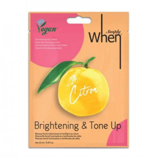 When Beauty Citron Brightening & Tone Up Mask Skaistinanti ir drėkinanti lakštinė veido kaukė, 1 vnt.
