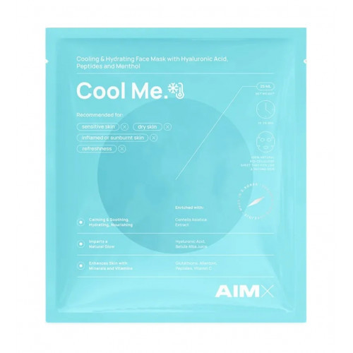 AimX Cool Me Mask Drėkinanti lakštinė kaukė su vėsinančiu ir raminančiu poveikiu, 1 vnt.