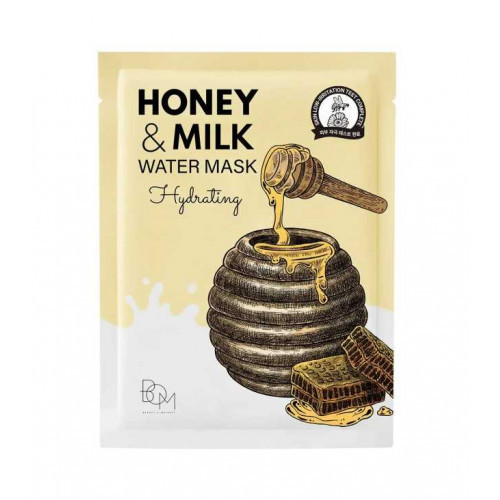 BOM Honey & Milk Water Mask Drėkinanti lakštinė veido kaukė, 10 vnt.