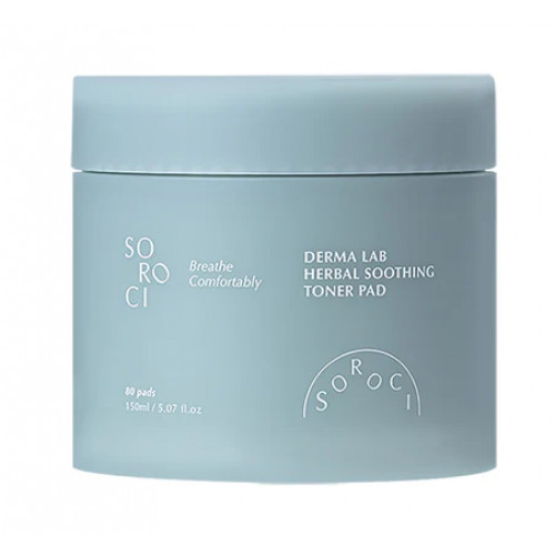 Soroci Derma Lab Herbal Soothing Toner Pad Raminamieji toniko padeliai, 80vnt