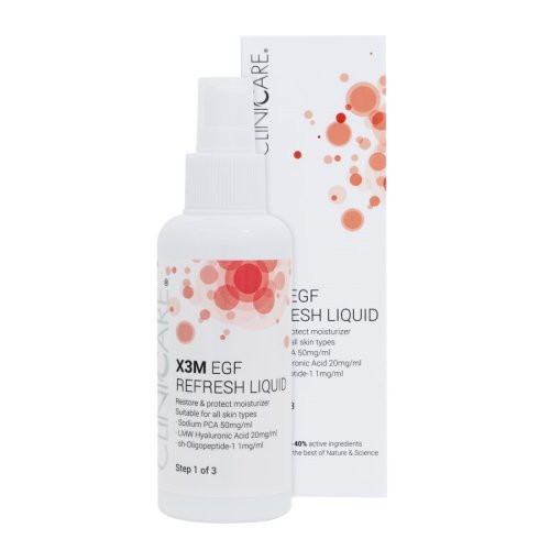 Cliniccare Gaivinantis drėkinamasis losjonas veidui X3M EGF REFRESH Liquid Step 1 100ml