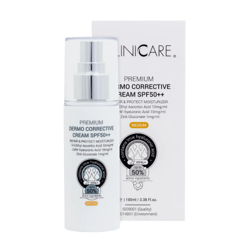 Cliniccare Koreguojamasis kremas su spalva SPF 50++ Premium Dermo Corrective Cream Medium 100ml
