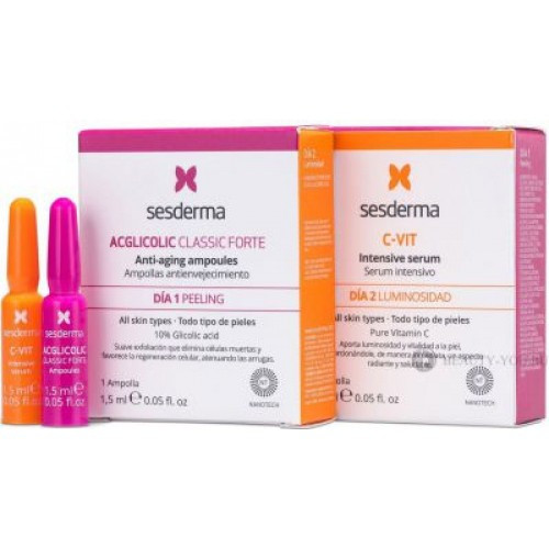SESDERMA TREATMENT FLASH (PEELING + LUMINOSITY) 2ml + 2ml NEW