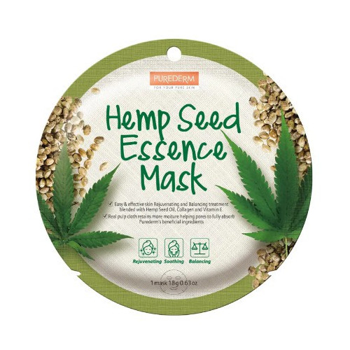 Veido kaukė su kanapių sėklų esencija Purederm Hemp Seed Essence Mask  18g