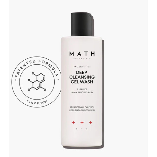 Math Scientific Giliai poras valantis aktyvusis prausiklis Math Scientific Deep Cleansing Gel Wash 200 ml