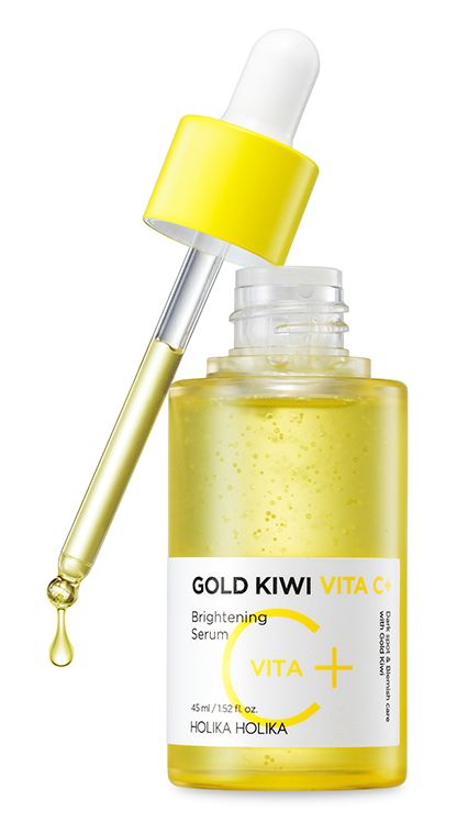 Serumas veido odai su vitaminu C Holika Holika Gold Kiwi Vita C+ Brightening Serum HH20019231, skaistina veido odą, 45 ml
