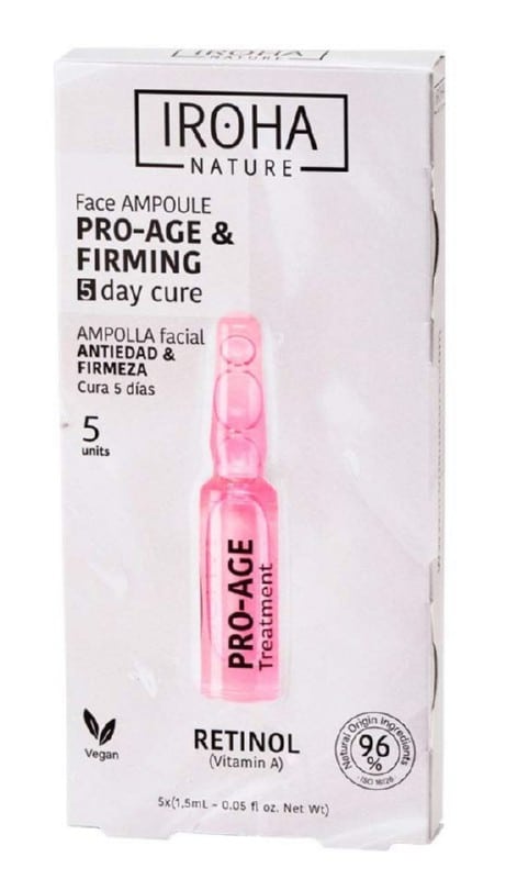 Atkuriančios veido odą ampulės Iroha Retinol Pro-Age Treatment Ampoule Shot AIN02, 5 x 1,5 ml