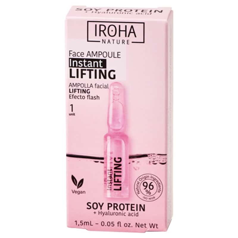 Greito poveikio, veido odą stangrinanti ampulė Iroha Instant Flash Lifting Ampoule Shot AIN011, 1,5 ml