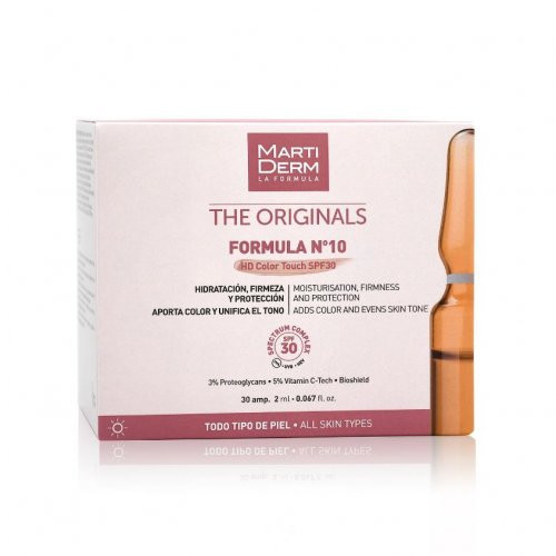 MartiDerm Formula No.10 HD Color Touch SPF30 Veido ampulės, 30amp.
