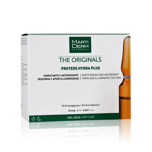 MartiDerm The Originals Proteos Hydra Plus Drėkinančios ir stangrinančios ampulės veidui su vitaminu C, 30amp.