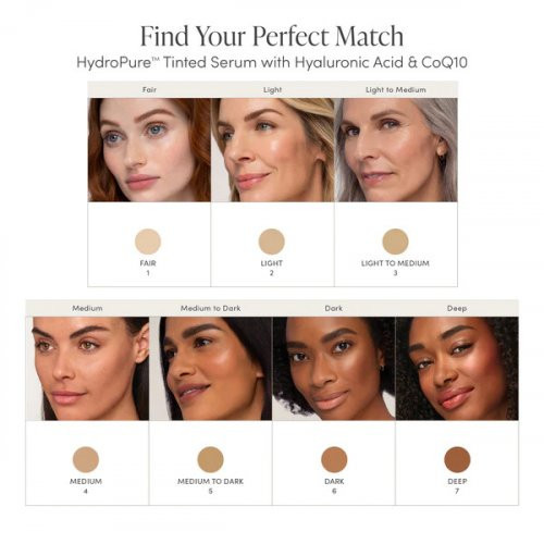 Jane Iredale HydroPure Tinted Serum Tonuotas serumas su hialurono rūgštimi ir kofermentu Q10, Medium to Dark 5