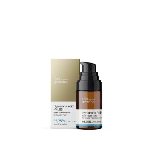 Skin Generics Hyaluronic Acid + VitB3 Flash Filler Booster Intensyviai drėkinantis serumas, 20ml