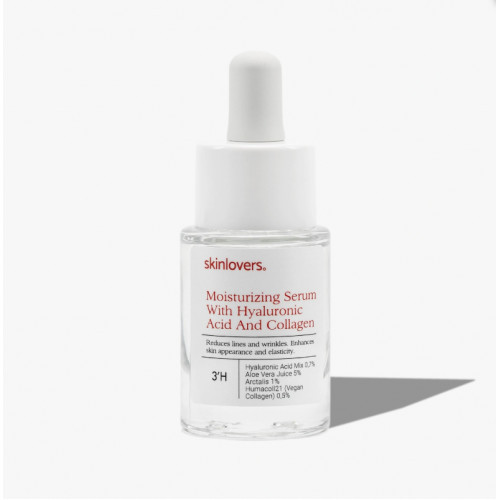Skinlovers 3’H Moisturizing Serum With Hyaluronic Acid And Collagen Drėkinantis serumas su hialurono rūgštimi ir kolagenu, 15ml