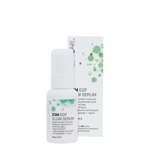 Cliniccare X3m EGF Glow Serum Moisturizer Step 3 Antipigmentinio poveikio serumas, 50ml