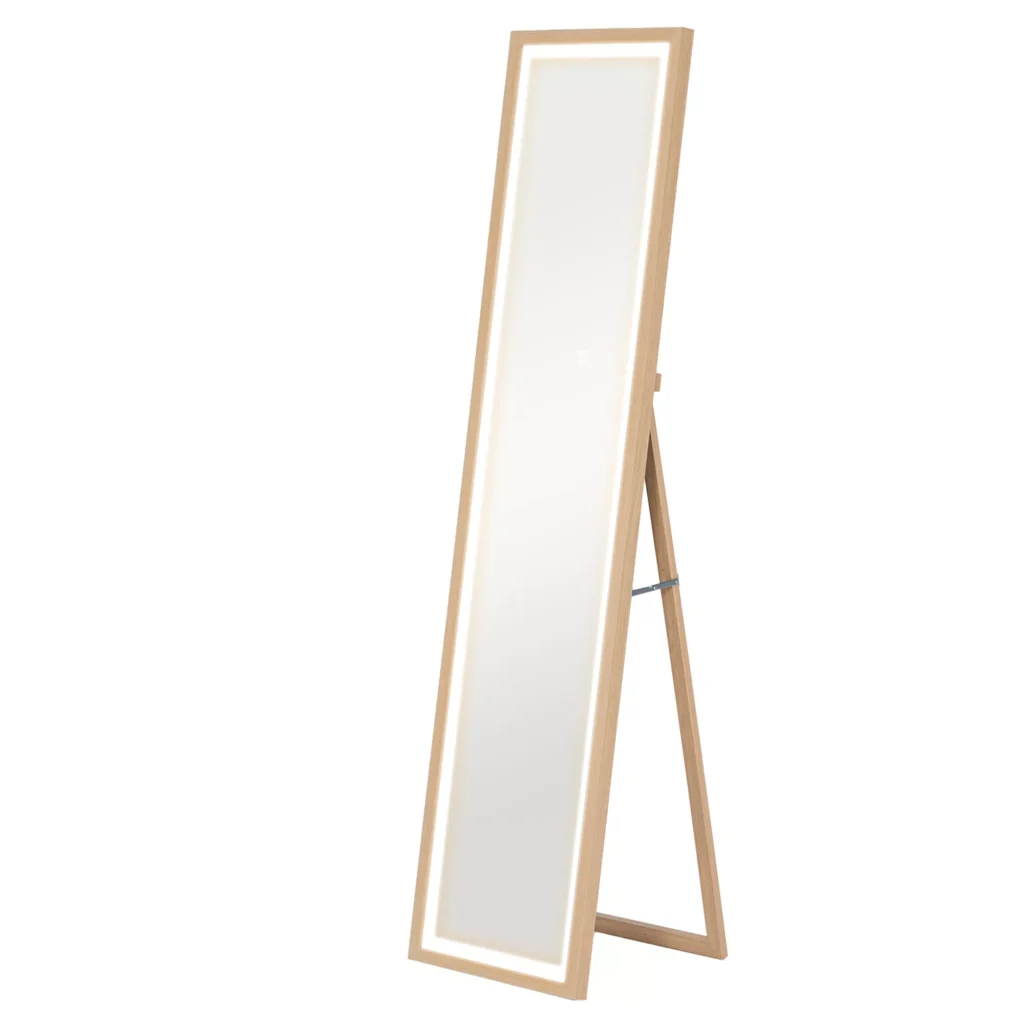 HOMCOM 40 x 160 cm viso veidrodis su LED apšvietimu, 3 šviesos spalvos, sieninis veidrodis su jutikliniu valdymu, grindinis veidrodis miegamajam, svetainei, 
Ąžuolas