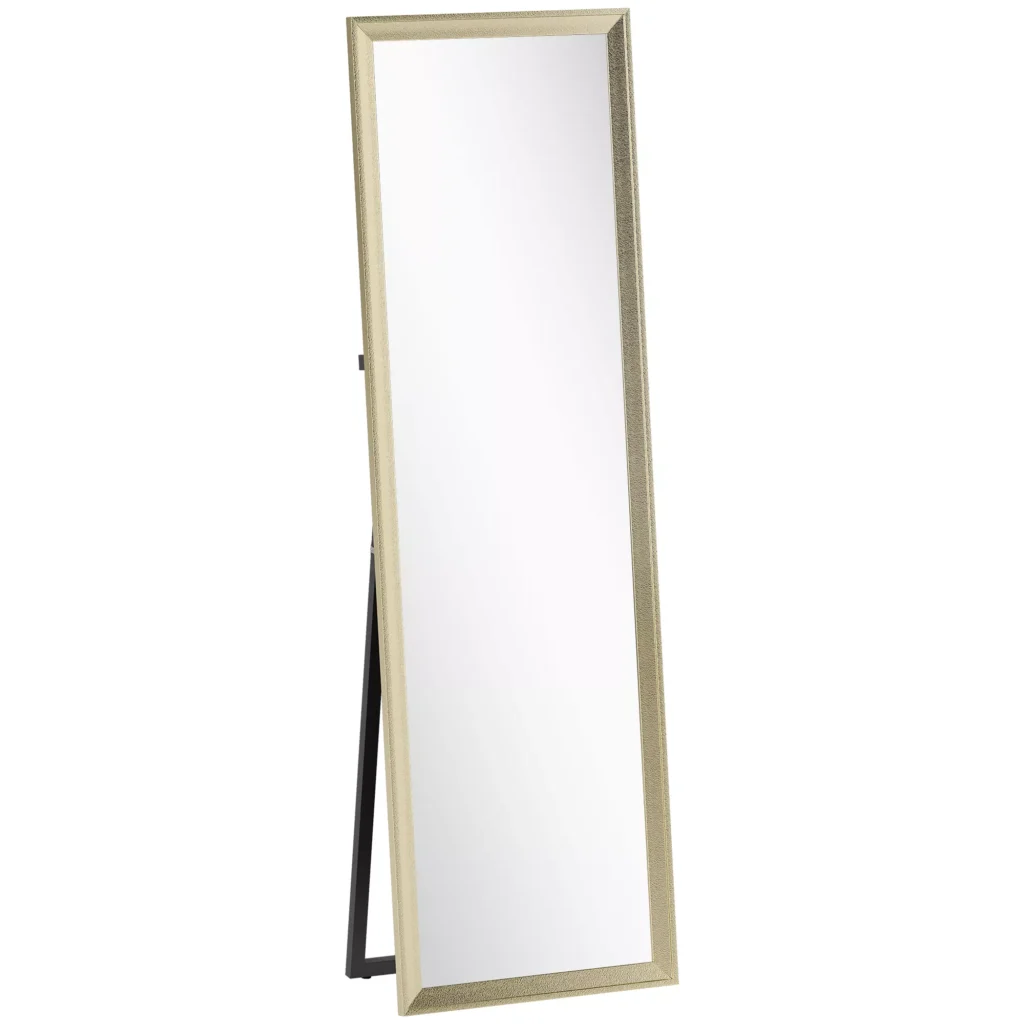 HOMCOM viso ilgio veidrodis, lankstus, 160 x 50 cm, aukso spalvos