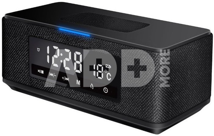 Platinet wireless speaker + clock radio + Qi charger Daily PMGQ15B, black