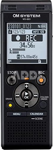 Olympus WS-883 Digital Voice Recorder, Black