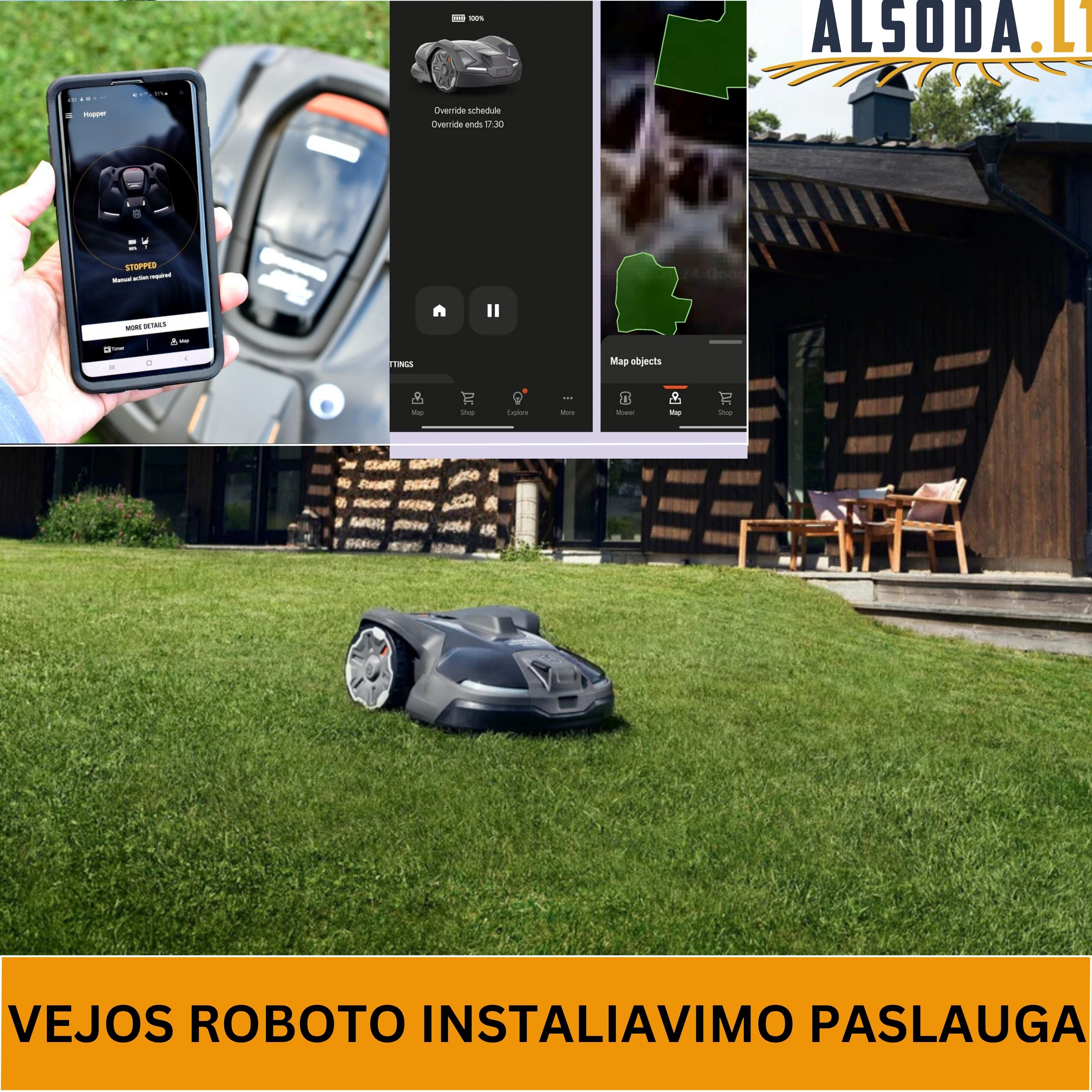 Belaidžio vejos roboto instaliavimo paslauga Iki 3500 m² – „Didelis“