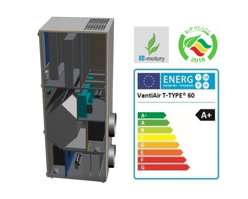 Mini rekuperatorius VentiAir T-Type 800