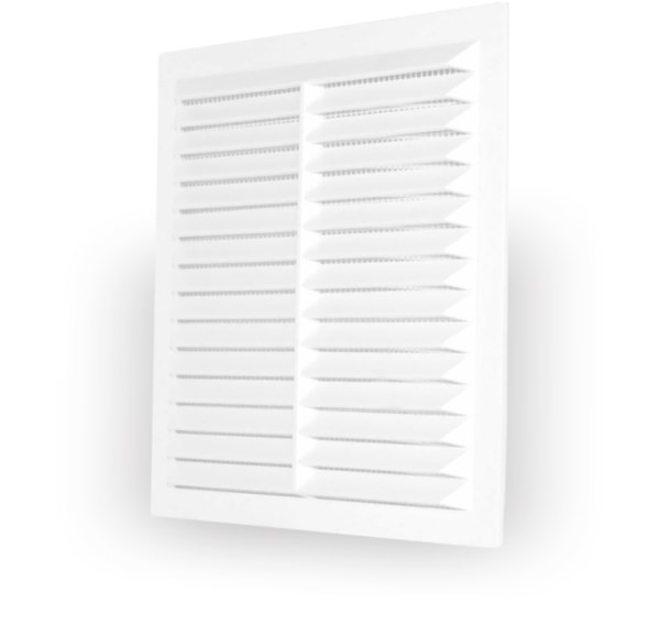 Grotelės ventiliacinės plastikinės klijuojamos 235 x 235 mm D235W Dospel