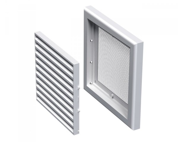 Grotelės ventiliacinės su tinkleliu plastikinės 154 x 154 mm MV100S Vents