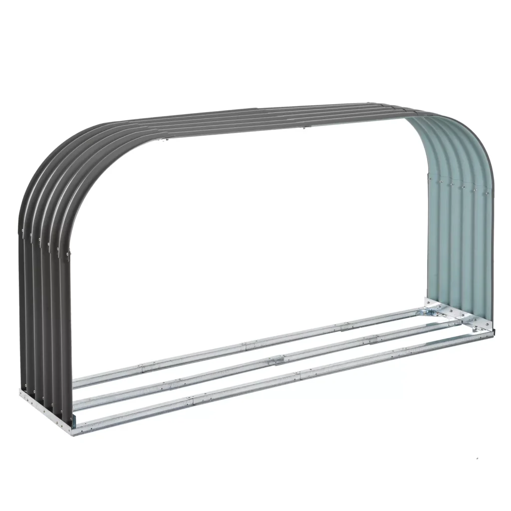 Metalinė malkų lentyna, malkų stovas 0,85 m³ Plieninė pilka 208 x 46 x 112 cm