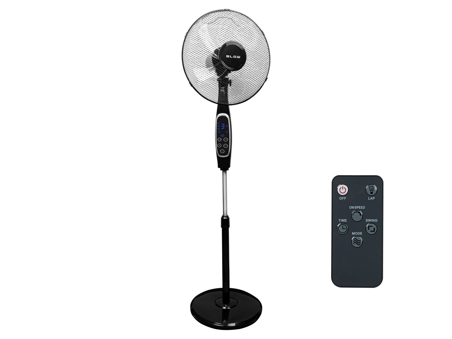 Statomas ventiliatorius 16" 60W LCD + nuotolinio valdymo pultas