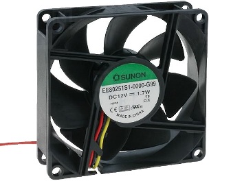 Ventiliatorius 80x80x25mm 12VDC 1.7W 69.7m³/h 33dBA su įv. su laidu signalo tipo F SUNON RoHS