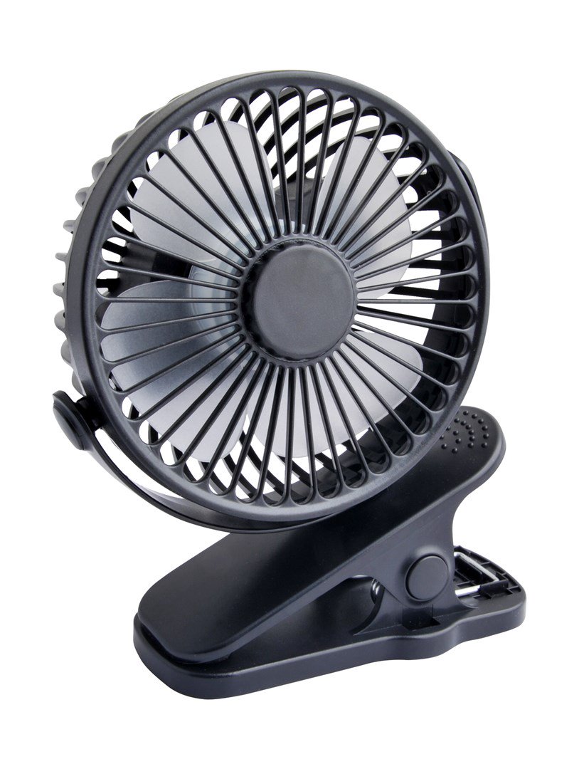 Stalinis ventiliatorius su segtuku 10cm USB + baterija, juodas