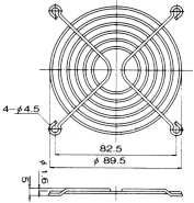 Grotelės ventiliatoriui 92x92mm metalinės