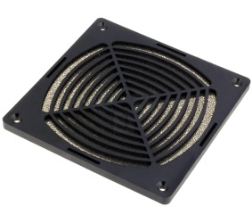 Grotelės ventiliatoriui 120x120mm su filtru plastikinės