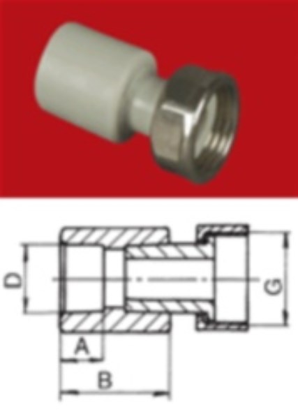 Perėjimas PPR su veržle 20 mm x 1/2" HP Trend