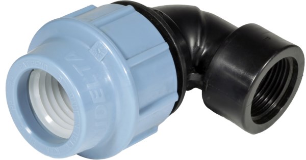 Alkūnė PE geriamo vandens vamzdžiui Unidelta Ø 25 mm x 1/2" vidiniu sriegiu