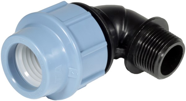 Alkūnė PE geriamo vandens vamzdžiui Unidelta Ø 32 mm x 1" išoriniu sriegiu