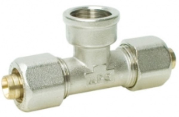 Trišakis universalus vandens ir šilumos sistemų sujungimui APE 16 mm x 1/2" vidiniu sriegiu