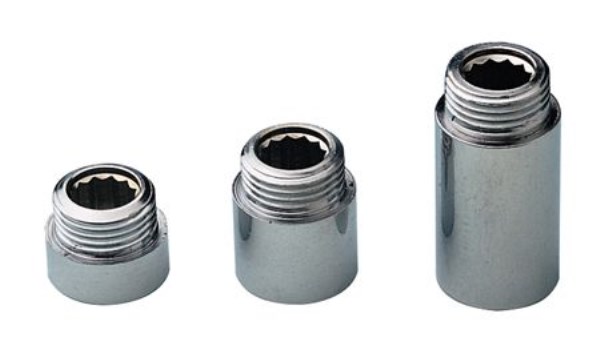 Prailginimas vandentiekio ir šilumos sistemoms montuoti chromuotas 1/2" - 20 mm