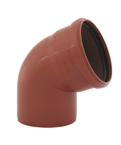 Alkūnė lauko kanalizacijos  Ø 200 mm / 90° raudona su tarpine PROFIL