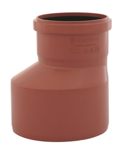 Perėjimas lauko kanalizacijai raudona su tarpine Ø 160 / 110 mm PROFIL