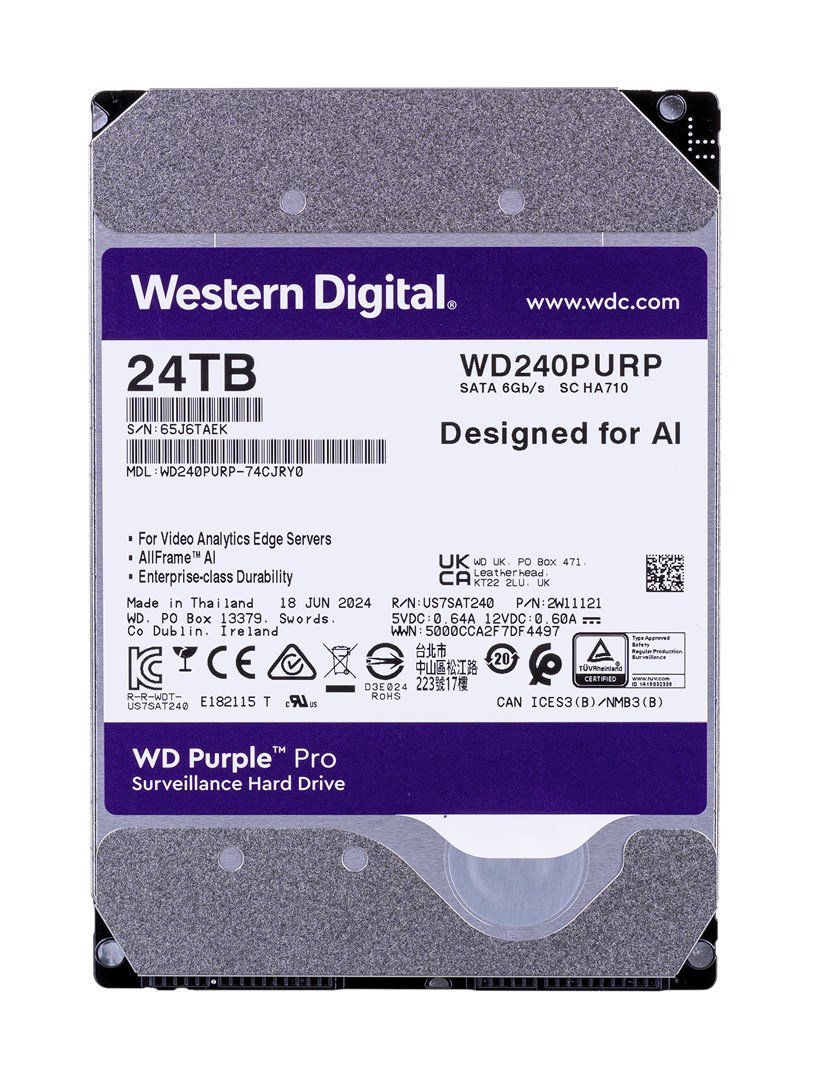 Western Digital Purple Pro WD240PURP vidinis kietasis diskas 24 TB 7200 RPM 512 MB 3