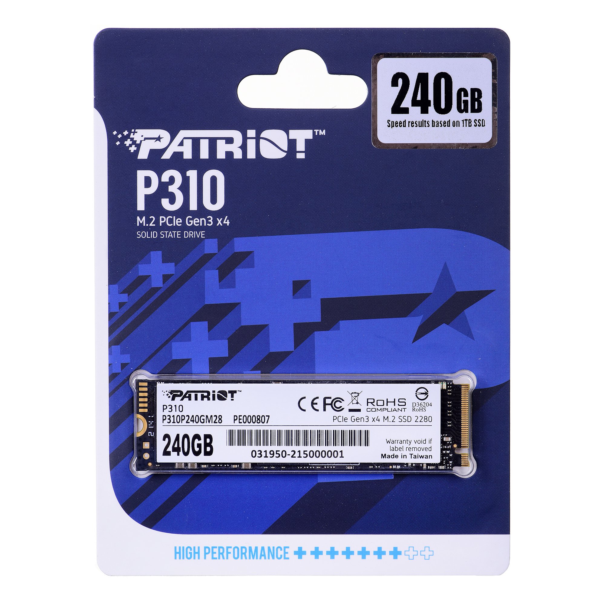 Vidinis kietasis diskas SSD PATRIOT P310 240GB M2 2280 PCIe SSD NVME