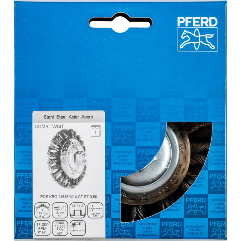 Nuožulnus šepetys KBG CT Steel 115x15/M14 0,5mm, Pferd