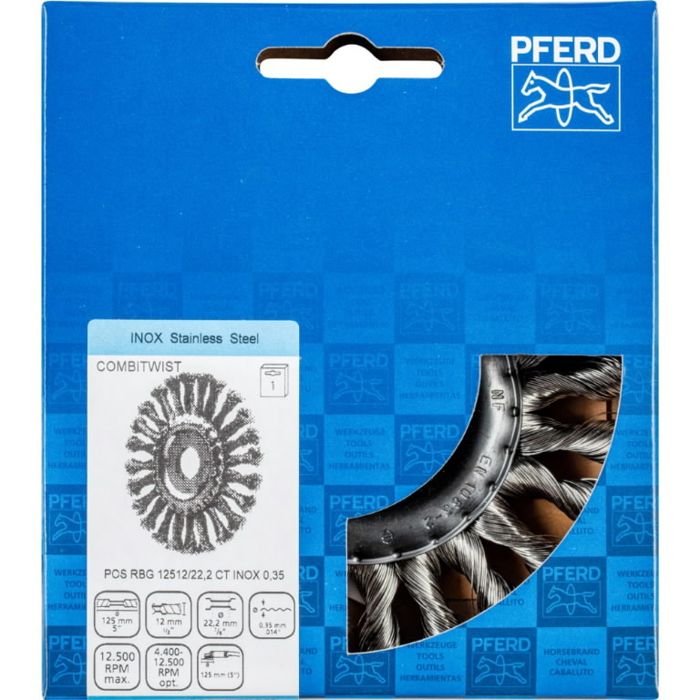 Diskinis vielinis šepetys RBG CT Ino 125x12/22,23mm 0,35mm, Pferd