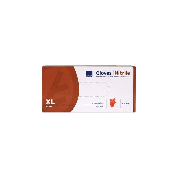 Nitrilinės vienkartinės pirštinės, XL, oranžinės, 100 vnt, ABENA