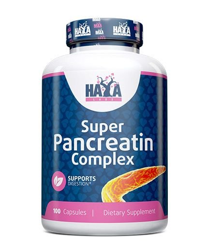 Haya Labs Super Pancreatin Complex (Pankreatino virškinimo fermentai) 100 kaps.